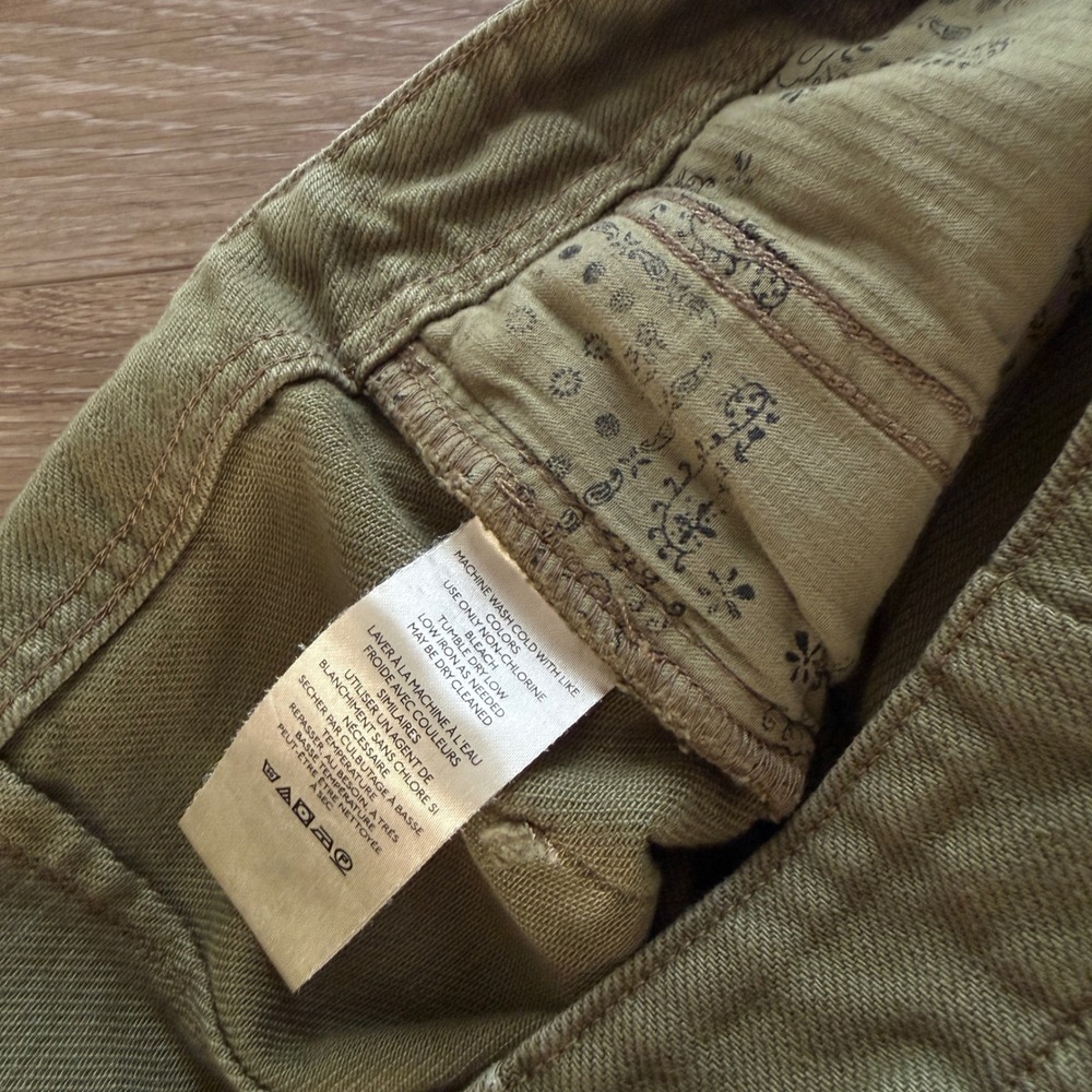 We The Free People Barrel Leg Utility Pants Green Button Fly Cotton Size 30 - Picture 4 of 7